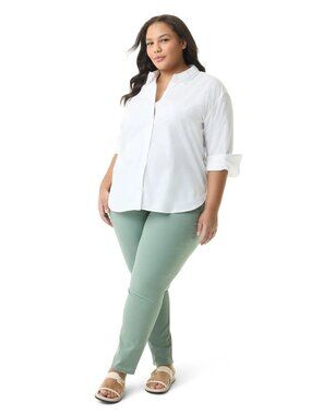 NWT Gloria Vanderbilt Straight Leg Pants in Olive Green Size 18W